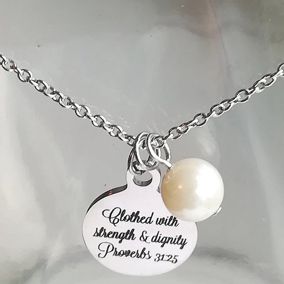 Christian Bible Verse Scripture Necklace - Picture 2 of 4